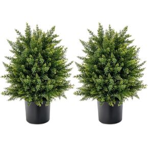 SAFEPLUS 22" Artificial Boxwood Topiary Ball Tree, 2 Pack Faux Potted Shrubs Bushes for Indoor Outdoor in Saudi Arabia