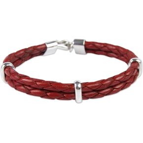 Novica Artisan Handmade Men Men Men Praced Bracelet Jewelry with Sterling Silver Red Peru Modern [8.25 in l x 0.5 in w] in Saudi Arabia