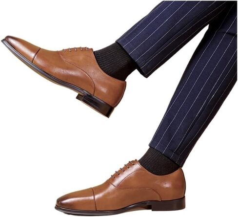 Men's Large Size Business Leather Shoes Three Joint Men's Leather Shoes(Black,8) in Saudi Arabia