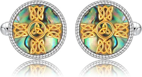 Cross Cufflinks for Men 925 Sterling Silver Celtic Cross Cuff Links Mother's Day Jewelry for Men Father in Saudi Arabia