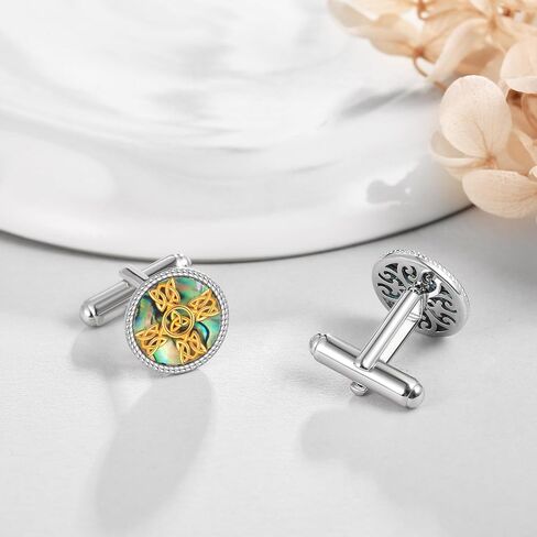 Cross Cufflinks for Men 925 Sterling Silver Celtic Cross Cuff Links Mother's Day Jewelry for Men Father in Saudi Arabia