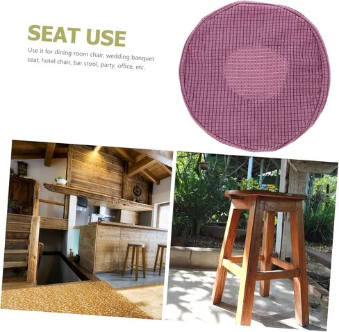 Amosfun Round Bar Stool Cushion Elastic Stretchy Seat Protective Cover Removable Chair Protector for Hotel Party Office Fits Round Chairs in Saudi Arabia