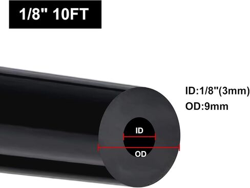 1/4 خرطوم فراغ ، خط خرطوم أنابيب سيليكون 10 أقدام و 130psi أسود (معرف 6 مم) in Kuwait