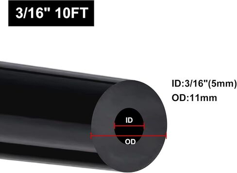 1/4 خرطوم فراغ ، خط خرطوم أنابيب سيليكون 10 أقدام و 130psi أسود (معرف 6 مم) in Kuwait