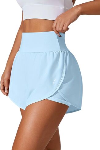 Women's Athletic Running Shorts High Waisted with Pockets, Women 3" Workout Dolphin Gym Yoga Beach Shorts in Saudi Arabia