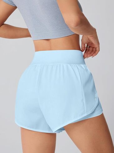 Women's Athletic Running Shorts High Waisted with Pockets, Women 3" Workout Dolphin Gym Yoga Beach Shorts in Saudi Arabia