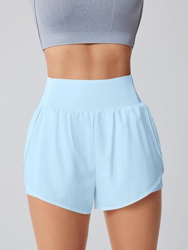 Women's Athletic Running Shorts High Waisted with Pockets, Women 3" Workout Dolphin Gym Yoga Beach Shorts in Saudi Arabia