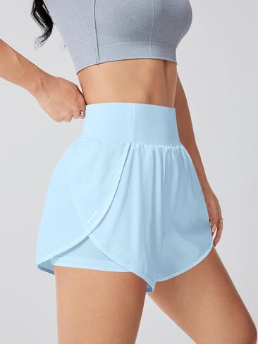 Women's Athletic Running Shorts High Waisted with Pockets, Women 3" Workout Dolphin Gym Yoga Beach Shorts in Saudi Arabia