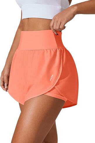 Women's Athletic Running Shorts High Waisted with Pockets, Women 3" Workout Dolphin Gym Yoga Beach Shorts in Saudi Arabia