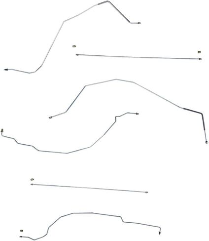 Inline Tube Compatible with 1997-03 Chevrolet Malibu w/ABS Front Disc/Rear Drum 3/16" Mid Chassis Brake Line Kit 7pc, Stainless in Kuwait