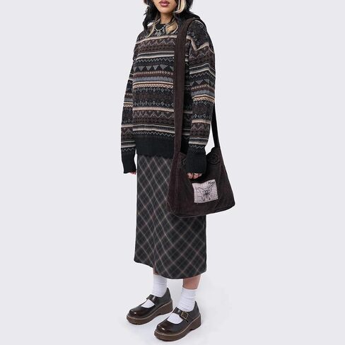 Women Vintage Striped Pullover Sweater Y2k Long Sleeve Crew Neck Loose Knit Sweaters Fall Winter Knitwear in Saudi Arabia