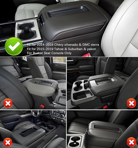 تغطية وحدة التحكم المركزية لعام 2014-2018 تشيفي سيلفرادو/GMC Sierra 1500 2500 3500 و 2015-2019 Tahoe/Yukon/Suburban ، غطاء واقعي للذراعين في مسند الأذرع (للحصول على لوحات مقعد دلو فقط) in Kuwait