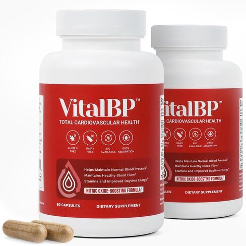 Vital BP - Support for Normal Blood Pressure - Supports Blood Flow & Arteries - with CoQ10, L-Citrulline, and K2 & D3-60 Capsules in Saudi Arabia