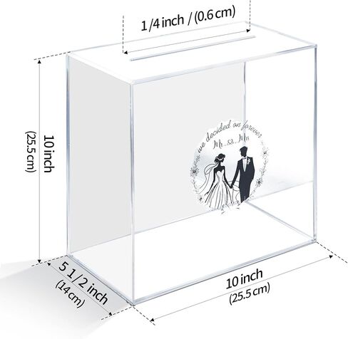 Acrylic Card Box with Slot, Large Blank Gift Clear Card Boxes for Reception, Party, Wishing Well, Money Box Holder, Graduation Decorations, Baby Shower in Saudi Arabia