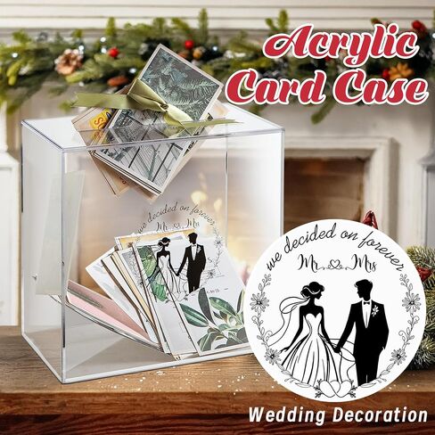 Acrylic Card Box with Slot, Large Blank Gift Clear Card Boxes for Reception, Party, Wishing Well, Money Box Holder, Graduation Decorations, Baby Shower in Saudi Arabia