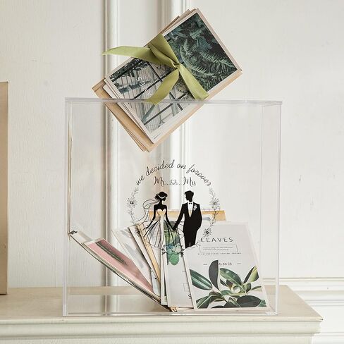 Acrylic Card Box with Slot, Large Blank Gift Clear Card Boxes for Reception, Party, Wishing Well, Money Box Holder, Graduation Decorations, Baby Shower in Saudi Arabia