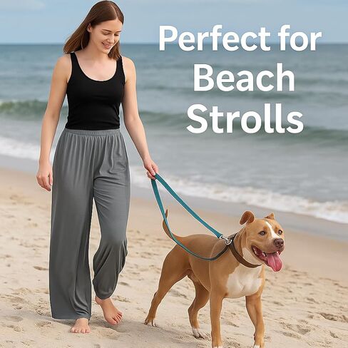 LovinPet Women’s Cotton Lounge Pants – Plus Size Wide Leg Pajama Bottoms with Pockets, High Waisted Comfy Sleep Pants in Saudi Arabia