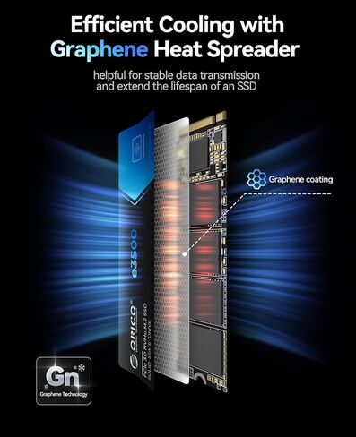 ORICO 4TB NVMe SSD PCIe 4.0- Up to 7400MB/s, M.2 SSD 2280 PCIe 4.0X4 Internal Solid State Drive SSD, Fast Heat Dissipation, Compatible with macOS Windows for Gamers and Creators-e7400 in Kuwait