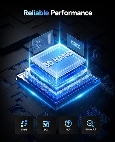 ORICO 4TB NVMe SSD PCIe 4.0- Up to 7400MB/s, M.2 SSD 2280 PCIe 4.0X4 Internal Solid State Drive SSD, Fast Heat Dissipation, Compatible with macOS Windows for Gamers and Creators-e7400 in Kuwait