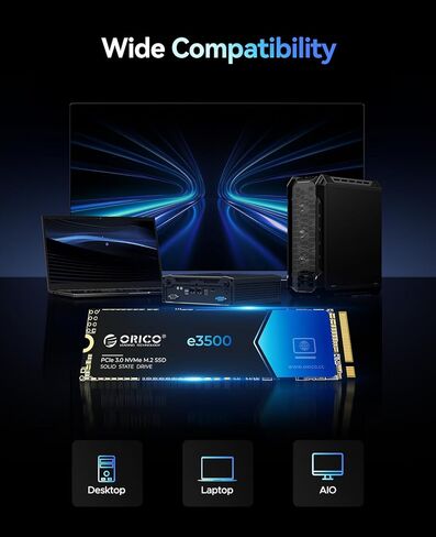 ORICO 4TB NVMe SSD PCIe 4.0- Up to 7400MB/s, M.2 SSD 2280 PCIe 4.0X4 Internal Solid State Drive SSD, Fast Heat Dissipation, Compatible with macOS Windows for Gamers and Creators-e7400 in Kuwait