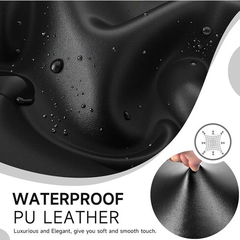 Pu Leather Canning Crase Covers قابلة للإزالة بنسبة 100 ٪ أغطية كرسي مقاوم للماء لكراسي تناول الطعام مجموعة من 4 ، كراسي المطبخ عالية الظهر وغطاء المطبخ (أسود) in Kuwait