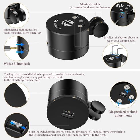 Putikeeg Mini Morse Code Key - CW Dual Paddle with Magnetic Base, Magnetic Return Paddles Morse Lambic Key for Amateur Ham Radio (Silver) in Saudi Arabia