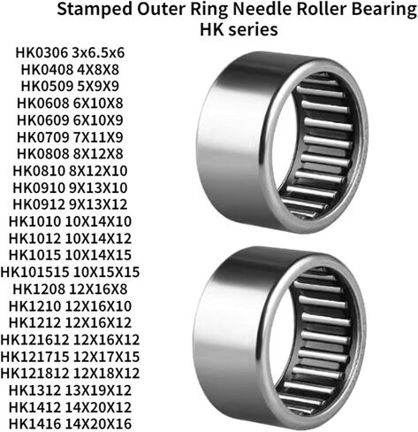 10PCS Stamped Outer Ring Needle Roller Bearing HK Series HK0306 HK0408 0508 0509 0607 0608 0609 0610 0612 0708(HK1015 10X14X15) in Saudi Arabia