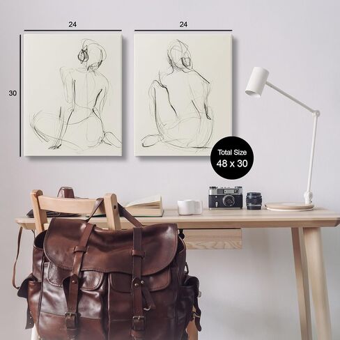 صناعات Stupell Setting Female رسم 2 PC Canvas Wall Art Set Set by Victoria Barnes ، 16 × 20 in Saudi Arabia