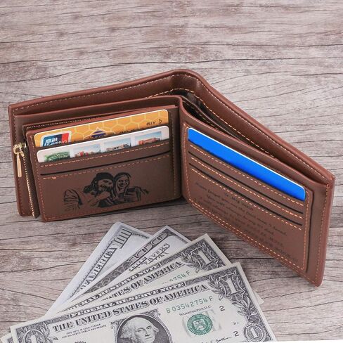 awofer Custom Wallets for Men Personalized Wallets Engraved Wallet, Leather Photo Wallet for Men, Perfect Gifts for Husband,Dad,Son,BF,Friend in Saudi Arabia