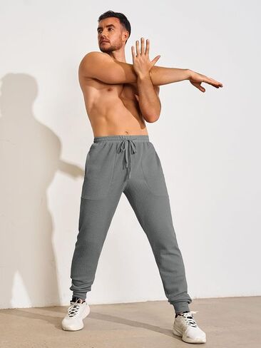 Yousify Mens Sweatpants Athletic مرنة الخصر الصالة الرياضية الصال in Saudi Arabia