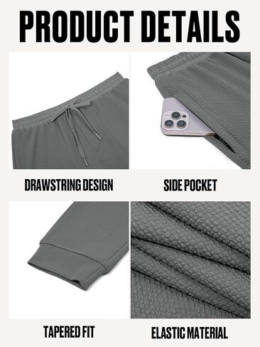 Yousify Mens Sweatpants Athletic مرنة الخصر الصالة الرياضية الصال in Saudi Arabia