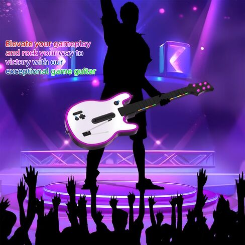 Lyvix Wireless Guitar Hero Guitar Controller for PS3/PS4/PC, Rechargeable Game Guitar for Guitar Hero, Rock Band, Clone Hero, Fortnite Festival, PlayStation 3/4 / PC with RGB Light, Audio Jack in Saudi Arabia