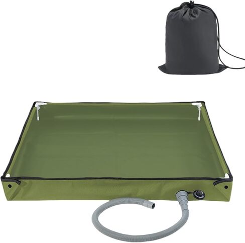 Portable Shower Pan, 41" x 41" x 5" Foldable Indoor RV Shower Floor Pan with Drian, Portable Shower for Camping Shower Stall Endosure Awning in Kuwait