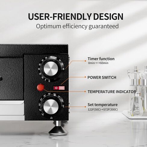 بيتزا Electric Oven Indoor Confertop Pizza Oven Pizza Maker Machine للمنزل مع طباخ بيتزا من الفولاذ المقاوم للصدأ الموقت ، مناسب للاستخدام التجاري والمنزل (أسود) in Saudi Arabia