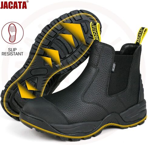 Jacata Mens Work Boots Chelsea Slip On Boot For Men Men's Industrial Construction Soft Toe Shoes Botas De Trabajo Para Hombre in Saudi Arabia