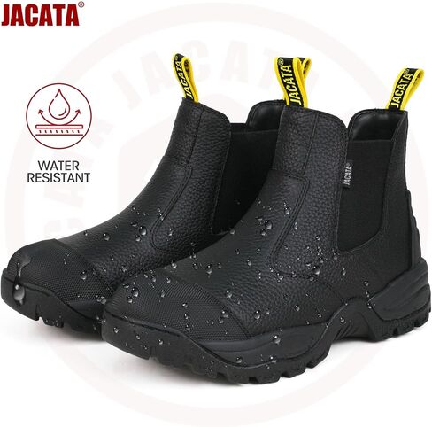 Jacata Mens Work Boots Chelsea Slip On Boot For Men Men's Industrial Construction Soft Toe Shoes Botas De Trabajo Para Hombre in Saudi Arabia
