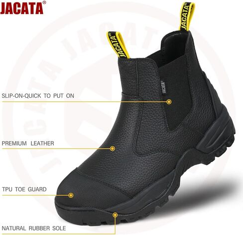 Jacata Mens Work Boots Chelsea Slip On Boot For Men Men's Industrial Construction Soft Toe Shoes Botas De Trabajo Para Hombre in Saudi Arabia