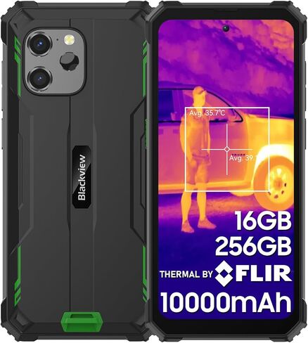 هاتف ذكي متين Blackview مفتوح، 2023 BV8900 (كاميرا الصور الحرارية FLIR)، هاتف متين، ذاكرة وصول عشوائي 16 جيجابايت + ذاكرة وصول عشوائي 256 جيجابايت (حتى 2 تيرابايت)، أندرويد 13، شحن سريع 10000 مللي أمبير في الساعة 33 وات، شاشة 6.5 بوصة 2.4 كيه، كامارا 64 م in Kuwait