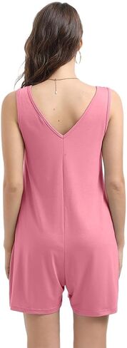 Womens Summer Rompers Crewneck Sleeveless Tank Top One Piece Jumpsuit Beach Jumpsuit with Pockets 2025 in Kuwait