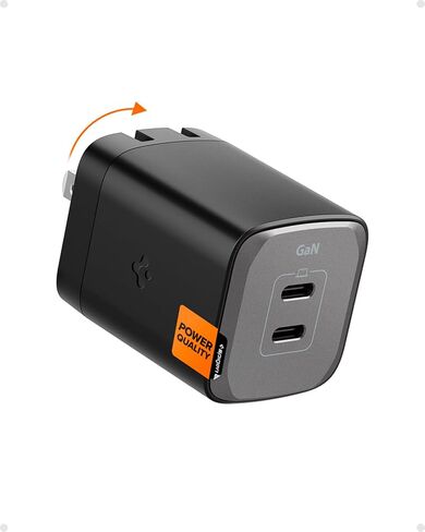 Spigen GaN III 1402 PD3.1 140W 100W 2 Ports Foldable Dual USB C Laptop Wall Charger for MacBook Pro 16 14 13 Vision Pro M3 M2 Max Air Galaxy Book Dell iPad PPS Type C Super Fast Charging Power Adapter in Saudi Arabia
