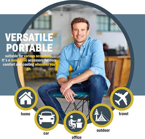 غطاء مقعد التبريد الصيفي للسيارة وسادة مقعد للسيارة كرسي للسيارة مع 5 من المعجبين USB PODAL PAD PORTABLE AC PORTABLE CARCH CARCH CARCH TRACK Outside في الهواء الطلق in Saudi Arabia