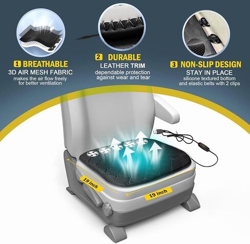 غطاء مقعد التبريد الصيفي للسيارة وسادة مقعد للسيارة كرسي للسيارة مع 5 من المعجبين USB PODAL PAD PORTABLE AC PORTABLE CARCH CARCH CARCH TRACK Outside في الهواء الطلق in Saudi Arabia