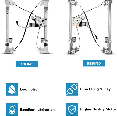 TRIBLE SIX 741-969 Rear Right Passenger Side Window Regulator with Motor Replacement for 2004 2005 2006 2007 2008 Ford F-150 Lincoln in Saudi Arabia