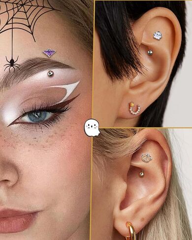 Cocharm 3pcs Halloween Rook أقراط 16g روك الحواجب مجوهر in Saudi Arabia