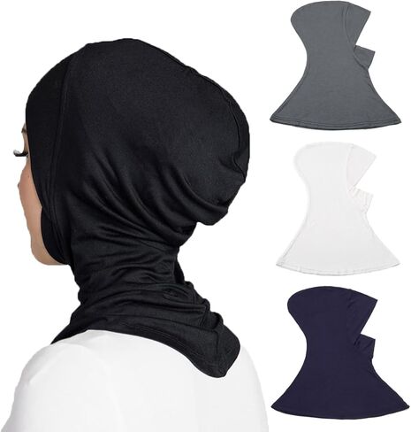 yieeo 4 قطع غطاء حجاب المسلم الداخلي للنساء العمامة تحت سداد قبعات أنبوب القميص الإسلامي الإسلامي in Kuwait