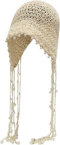 ZLYC Women Cotton Crochet Slouchy Beanie Hat with Tassel Handmade Knit Skull Cap in Saudi Arabia