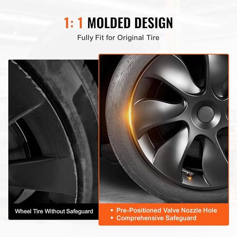 VEVOR Wheel Rim Cover Hubcaps, 19 in, 2021-2023 Model Y Fully Fit Hubcap with Snap, Guard Tape & Valve Nozzle Hole, ABS & PC Hubcap with High Rigidity & Less Wind Drag, Fits for All Weather Use in Saudi Arabia