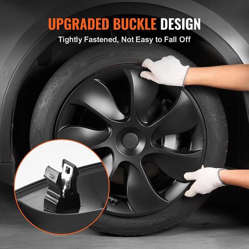 VEVOR Wheel Rim Cover Hubcaps, 19 in, 2021-2023 Model Y Fully Fit Hubcap with Snap, Guard Tape & Valve Nozzle Hole, ABS & PC Hubcap with High Rigidity & Less Wind Drag, Fits for All Weather Use in Saudi Arabia