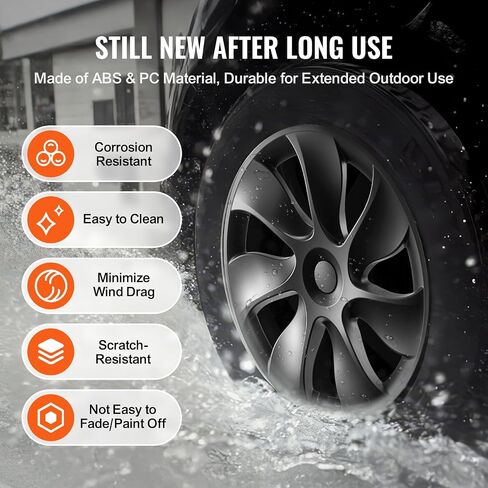VEVOR Wheel Rim Cover Hubcaps, 19 in, 2021-2023 Model Y Fully Fit Hubcap with Snap, Guard Tape & Valve Nozzle Hole, ABS & PC Hubcap with High Rigidity & Less Wind Drag, Fits for All Weather Use in Saudi Arabia