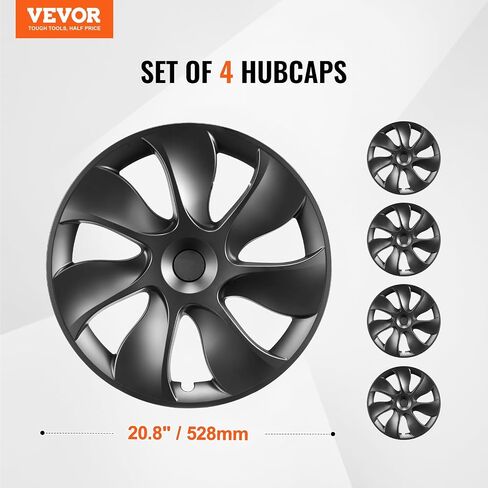 VEVOR Wheel Rim Cover Hubcaps, 19 in, 2021-2023 Model Y Fully Fit Hubcap with Snap, Guard Tape & Valve Nozzle Hole, ABS & PC Hubcap with High Rigidity & Less Wind Drag, Fits for All Weather Use in Saudi Arabia